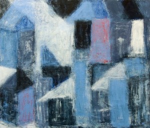 »weiß und blau und himmelgrau (in der Fremde mein Zuhause)«, 2013, 120 x 140 cm